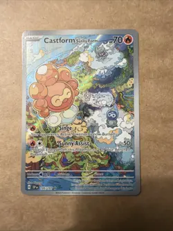 Castform Sunny Form 195/191 Illustration Rare Surging Sparks Pokemon Card NM - Image 1