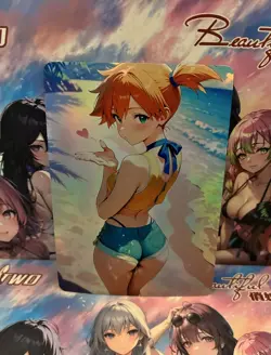 Holo Beautiful Waifu Handmade Card Goddess Story CCG Anime Double Sided - Image 1