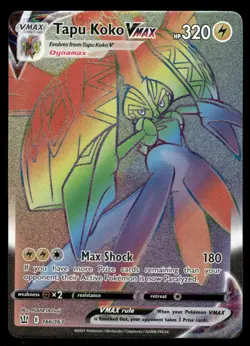 Pokemon Cards Tapu Koko VMAX 166/163 Battle Styles Rare Rainbow NM - Image 1