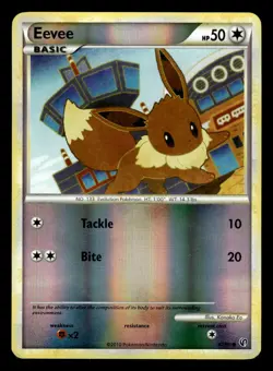 Eevee 47/90 Reverse Holo HGSS Undaunted Pokemon Card - 1 - Image 1