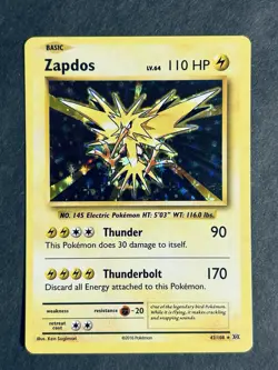 Zapdos 42/108 Evolutions Holo Rare Pokemon Card NM - Image 2
