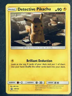 Detective Pikachu SM194 Black Star Promo Holo Pokemon Card NM - Image 2