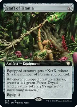 NM - Foil - Staff of Titania (Extended Art) - 50 - Commander: The Brothers' War - Image 1