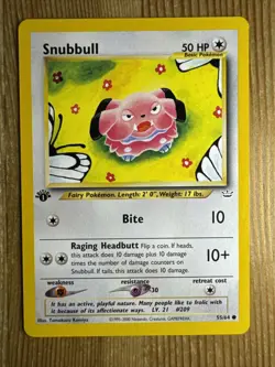 Pokemon TCG - Snubbull 1st Edition 55/64 Common - WOTC Neo Revelation - NM - Image 1