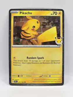 Pokemon TCG Pikachu 051/162 30th Anniversary Stamped 2026 Pokemon Day Promo - Image 1