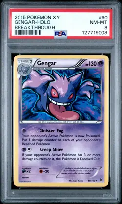 2015 Pokemon Xy Breakthrough Gengar #60 PSA 8 Holo New Cert - Image 1