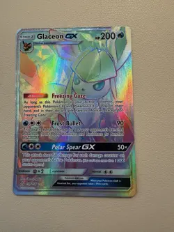 Pokemon TGC Ultra Prism Rainbow Rare Full Art Glaceon GX 159/156 Mint Pack Fresh - Image 1