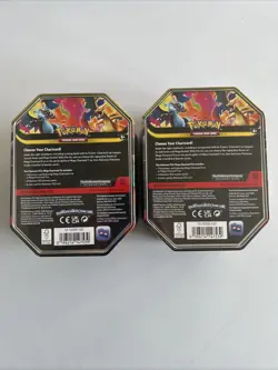 x2 Pokemon TCG: Mega Charizard ex Tin Set Bundle (One of each X + Y) New/Sealed - Image 2