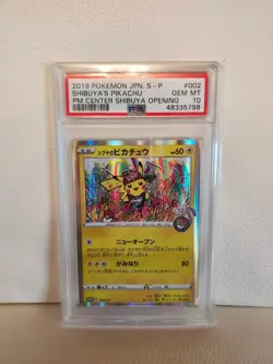 (AUS) Pokemon TCG 2019 Japanese Pokemon Center Shibuya's Pikachu 002/S-P PSA 10 - Image 1