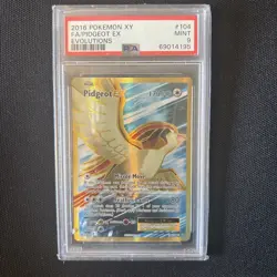 POKEMON 2016 Evolutions XY Full Art EX PIDGEOT PSA 9 Mint RARE 6 #104 - Image 2