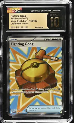 Pokemon Fighting Gong 168/132 Ultra Rare Mega Evolution - CGC 10 PRISTINE - Image 1