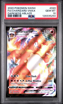 2020 POKEMON SWORD & SHIELD DARKNESS ABLAZE #020 FULL ART/CHARIZARD VMAX PSA 10 - Image 1