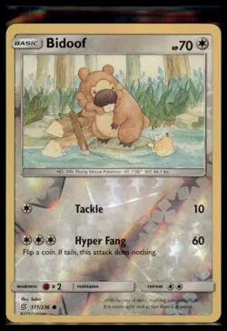 Pokemon - Bidoof SM - Unified Minds #171/236 - Reverse Holo NM - Image 1