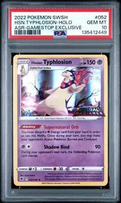 2022 POKEMON SWORD & SHIELD ASTRAL RADIANCE #052 HISUIAN TYPHLOSION-HOLO PSA 10 - Image 1