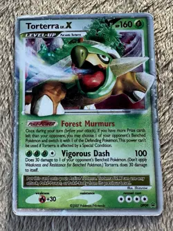 2007 Pokemon TCG Diamond & Pearl Torterra LV.X Black Star Promo DP09 Holo MP HP - Image 1