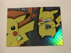 Pikachu Topps Holo Brushing Teeth Pokemon Card P04 of 6 - Image 1