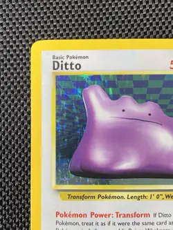 Ditto Holofoil Card 3/62 Base Fossil Set Card RARE Pokemon 1999 - Image 2