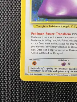 Ditto Holofoil Card 3/62 Base Fossil Set Card RARE Pokemon 1999 - Image 4