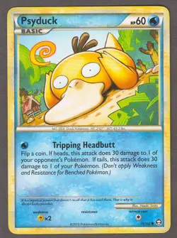 Psyduck 74/102 Common HGSS Triumphant Pokemon Card MP 2010 - Image 1