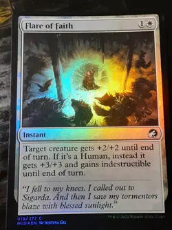 Flare of Faith FOIL , Innistrad Midnight Hunt , NM ,MTG,FREE SHIPPING - Image 1