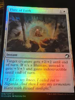 Flare of Faith FOIL , Innistrad Midnight Hunt , NM ,MTG,FREE SHIPPING - Image 2