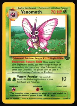 Venomoth (29) #29/64 Jungle - Pokemon TCG - Moderately played - Image 1