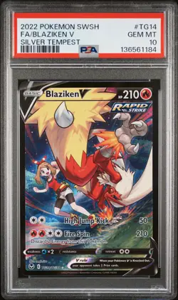 Pokemon Silver Tempest Blaziken V TG14 PSA 10 - Image 1