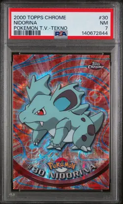 2000 TOPPS CHROME POKEMON T.V. TEKNO #30 NIDORINA PSA 7 - Image 1
