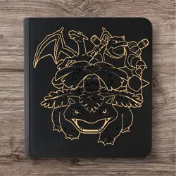 Vault X 12 Pocket eXo-Tec Zip Binder- Black Pokemon Venusaur,Charizard,Blastoise - Image 1