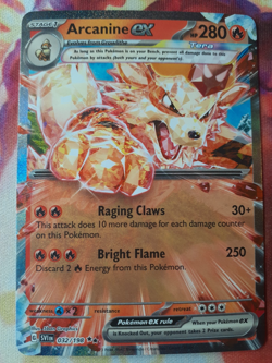 Arcanine EX 032/198 Scarlet & Violet Base Set Holo Double Rare Pokemon Card - Image 1