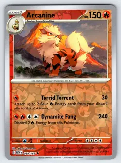Arcanine 059/165 2023 S&V Pokemon 151 Set Pokemon Card TCG Reverse Holo - Nm - Image 1