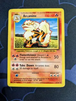 Arcanine 23/102 Base Set Pokemon Card TCG WOTC Pokemon Trading Card Game Vintage - Image 1