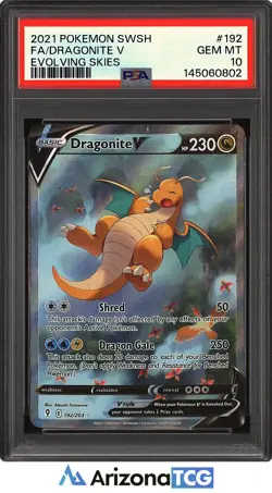 Pokemon 2021 Dragonite V 192/203 Alt Art Evolving Skies GEM MINT PSA 10 - Image 1