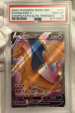 Beautifull 2020 POKEMON SWSH BSP #050 CHARIZARD V GEM MT CHMPN.PATH ELITE PSA10 - Image 1
