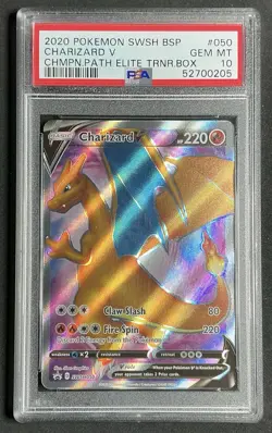 Pokemon Charizard v Champions Path Elite Trainer Box SWSH050 PSA 10 Gem Mint - Image 1