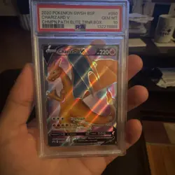 Pokemon Charizard V SWSH050 PSA 10 Promo Holo Sword & Shield Elite Trainer - Image 1