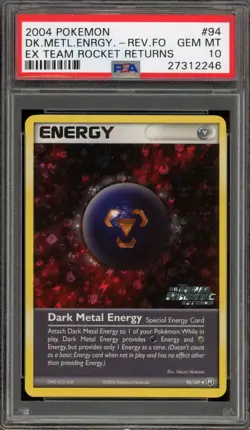 Pokemon Dark Metal Energy EX Team Rocket Returns Reverse Holo #94 PSA 10 - Image 1