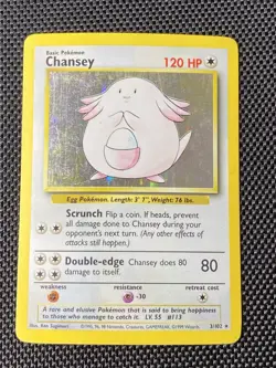 Pokemon Chansey Holo Unlimited Base Set 3/102 LP/MP - Image 1