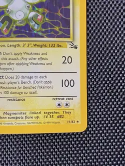 Pokemon TCG Magneton 11/62 Fossil Set Holo Rare Unlimited 1999 WOTC LP QC3 - Image 4