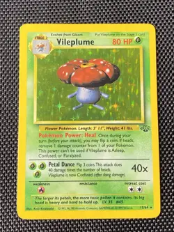 1999 Vileplume 15/64 Jungle Unlimited Holo Rare Pokemon Card - Image 1