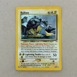 Pokemon Raikou Holo Rare Neo Revelation 80 HP 13/64 Nintendo TCG Card Stock - Image 1