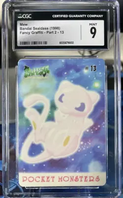 Pokemon Japanese Bandai Sealdass FANCY GRAFFITI Part 2 Mew #13 CGC 9 MINT - Image 1