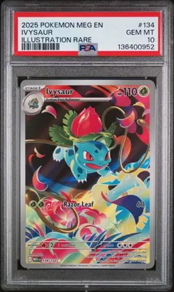 2025 POKEMON MEG EN-MEGA EVOLUTION #134 IVYSAUR ILLUSTRATION RARE PSA 10 - Image 1