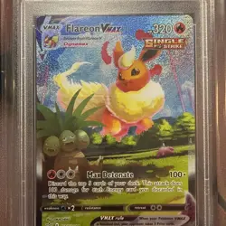 2021 POKEMON SWSH BLACK STAR PROMO #180 FULL ART/FLAREON VMAX PSA 9 - Image 2