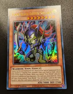 YUGIOH! Toon Black Luster Soldier TOCH-EN001 Ultra Rare 1st Edition NM - Image 1