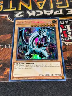 YUGIOH Blue-Eyes White Dragon MAMA-EN104 Secret Pharaoh 1st Ed NM CLEAN MINT - Image 2