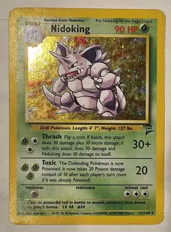 Pokemon Card - Nidoking Base Set 2 11/130 Holo Rare Moderately Played - Image 1