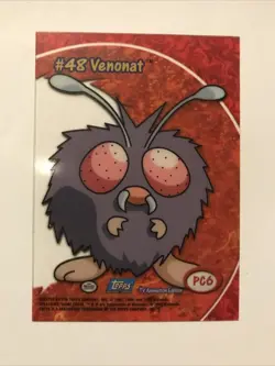 Venonat PC6 - Topps Series 3 - Blue Logo - Pokemon Card - Clear Plastic NM - Image 2