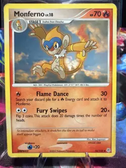 Pokemon Monferno 70HP Diamond & Pearl 56/130 Uncommon Regular Card 2007 - Image 1