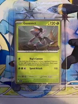 Pokemon Genesect Promo Card Phantasmal Flames Stamped 008/094 Cosmos Holo - Image 1
